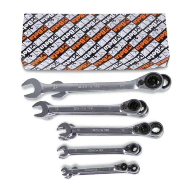 Jogo de Chave Combinada de 6 a 22mm com Catraca Reversível 15 Peças 142/S15 BETA-039de70d-4779-4d23-b190-3074839eeadc