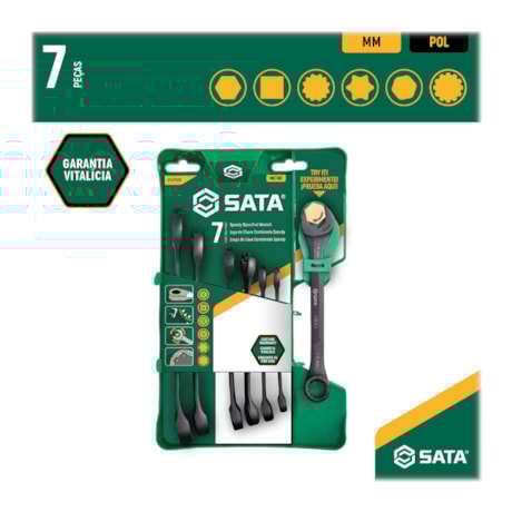 Jogo de Chave Combinada Speedy X6 de 8MM A 17MM com 7 Peças ST47530 SATA-baac9a8d-b22f-4960-9ab4-2ba7cc67a9c8