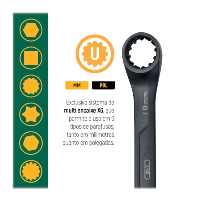 Jogo de Chave Combinada Speedy X6 de 8MM A 17MM com 7 Peças ST47530 SATA-5411054b-58b2-44f6-9414-a1a8adfea53f