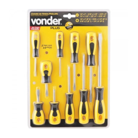 Jogo de Chave de Fenda e Phillips com 10 Peças 3072710000 VONDER PLUS-a16aeb1d-7568-479a-9b18-dd372a31f345