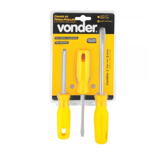 Jogo de Chave de Fenda e Phillips com 3 Peças 3072203000 VONDER-29cdf5b0-e7b6-42fb-b36a-425499f832b9