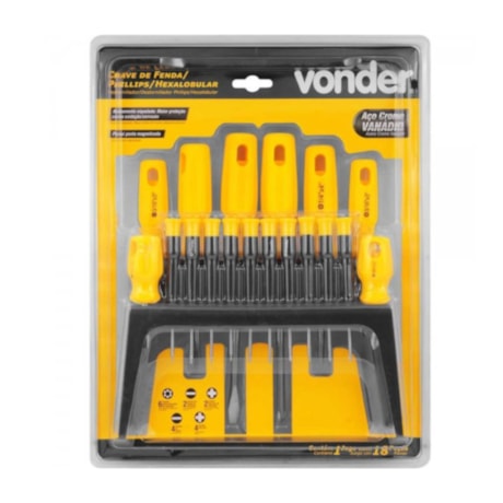 Jogo de Chave de Fenda Phillips e Hexalobular com 18 Peças 3072218000 VONDER-a611da9a-b62b-4cb4-8984-5e17b4fa3b31