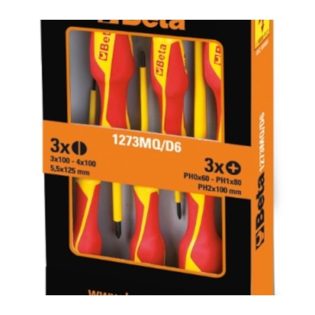 Jogo de Chave de Fenda/Phillips Isolada 1000V com 6 Peças 1273MQ/D6 BETA-ea88e1b6-d613-455c-bc50-a902c10ded3c