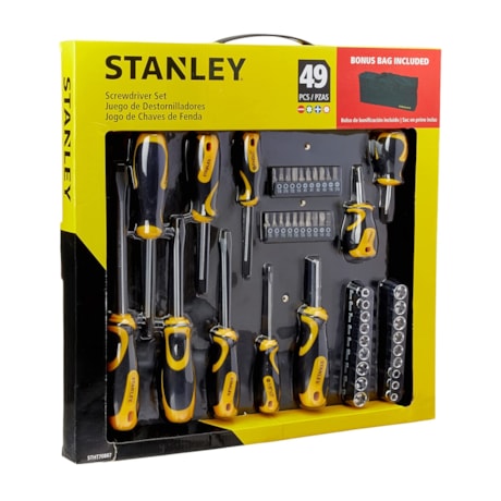 Jogo de Chave de Fenda/Phillips/Soquete Bolsa com 49 Peças STHT70887M STANLEY-4ac15eed-5249-477a-bd12-d06042df9ada