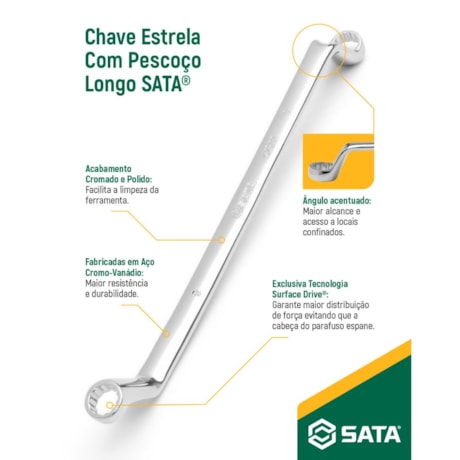 Jogo de Chave Estrela Angulada 75º 6 a 23mm com 8 Peças ST08004G SATA-7d69c01f-2c50-46b2-9e42-fce96ed07136