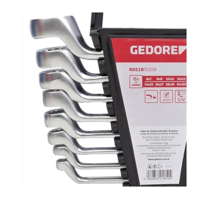 Jogo de Chave Estrela com 8 Peças R01185008 GEDORE RED-0e4ee013-be6c-43bf-a7bb-177f20e913d5