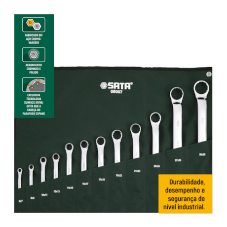 Jogo de Chave Estrela de 6 a 32MM 12 Peças ST08007SJ SATA-b9ebe8cb-6a0a-4f69-a7f7-98df6afa4da2