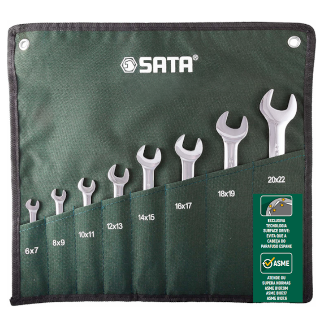 Jogo de Chave Fixa 8 a 22mm 8 Peças ST08014SJ SATA-5c6973cb-4483-4593-9366-9dc483f6fde7