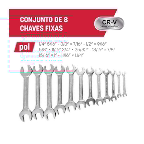 Jogo de Chave Fixa CR-V 1/4