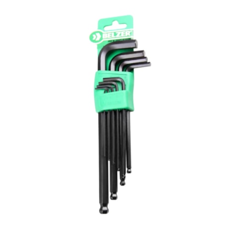 Jogo de Chave Hexagonal Abaulada com 9 Peças 1,5mm à 10mm 220890SBR BELZER-0329e642-4746-485c-99e1-be82c7f0c09b