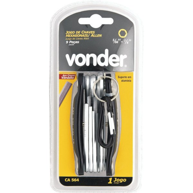 Jogo de Chave Hexagonal com 9 Peças 3573564014 VONDER-2c1f44c1-b678-404a-a78c-5fcc2f1fad35