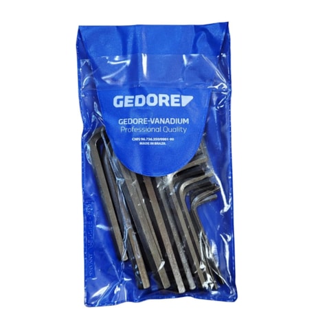 Jogo de Chave Hexagonal L 0.7 A 10MM / 1/16