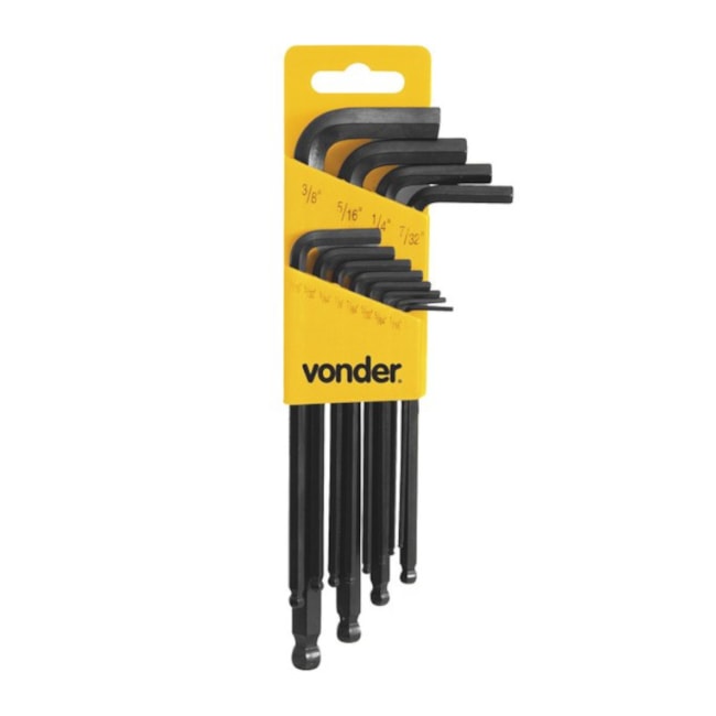 Jogo de Chave Hexagonal L Abaulada com 12 Peças 3573116380 VONDER-507dbd7e-5074-4bf5-8525-2dc1e9f4d1db