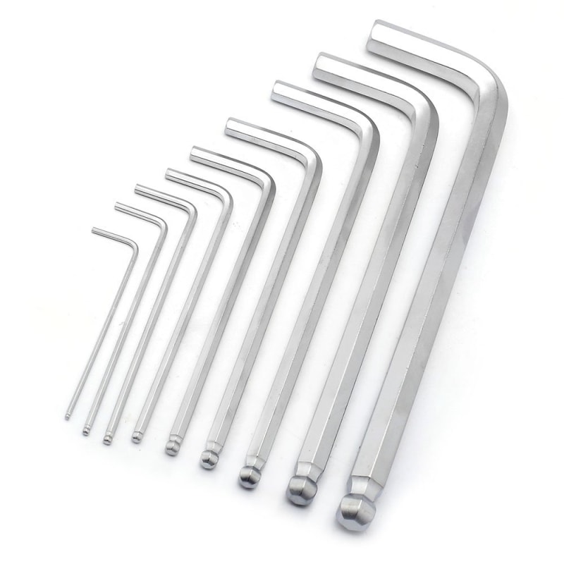 Jogo de Chave Hexagonal L Abaulada com 9 Peças 112339 MTX