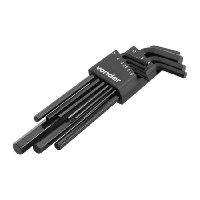 Jogo de Chave Hexagonal L com 9 Peças 3573150100 VONDER-817c0391-d299-45e4-94e2-f4bec288d709