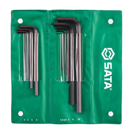 Jogo de Chave Hexagonal Tipo L Curta 1.5-10mm com 11 Peças ST09128L SATA-21b78216-8728-4bb4-a9f7-149925920a04