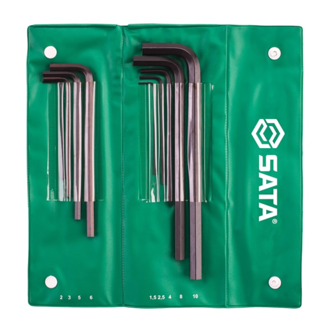 Jogo de Chave Hexagonal Tipo L Curta 1.5-10mm com 11 Peças ST09128L SATA-4849ac74-10a6-438f-b96a-2daba5910661