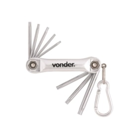 Jogo de Chave Torx 8 Peças com Suporte T9 a T40 3573309040 VONDER