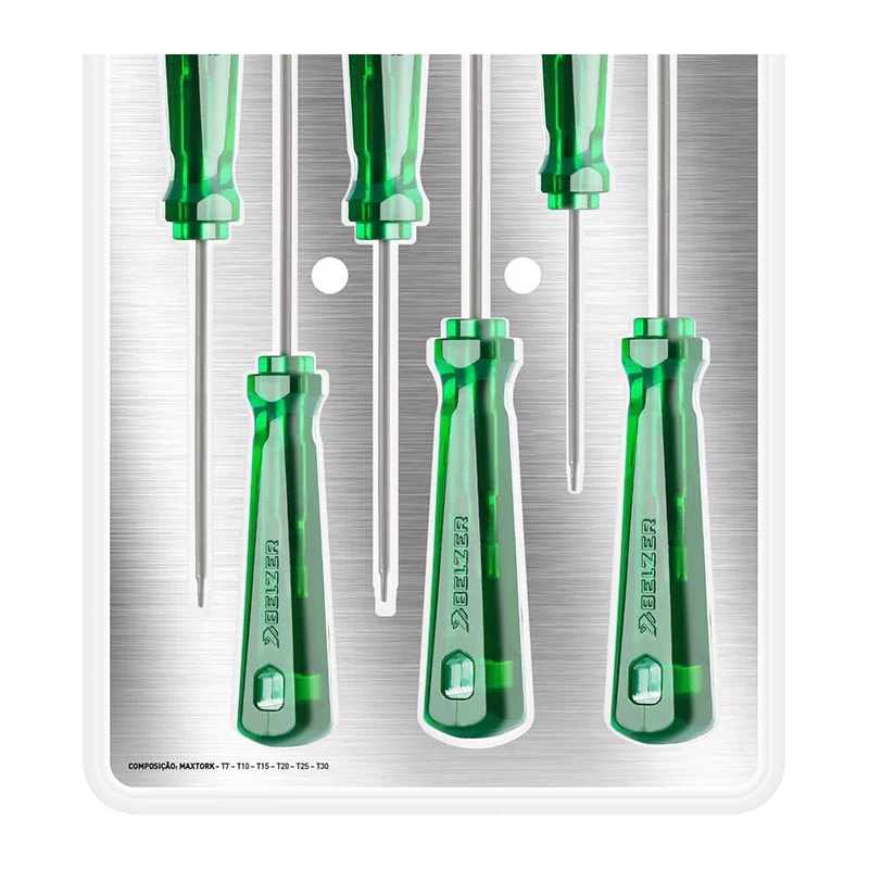 Jogo de Chave Torx Cabo T 7 a T 30 com 6 Peças 231506BN BELZER