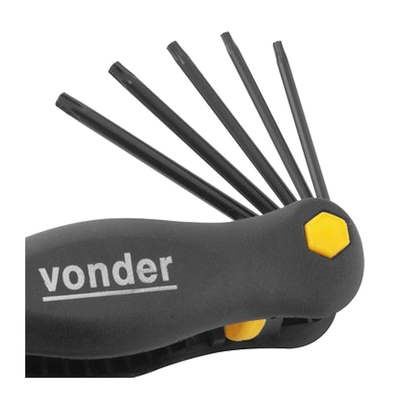 Jogo de Chave Torx T9 a T40 8 Peças com Suporte 573009040 VONDER