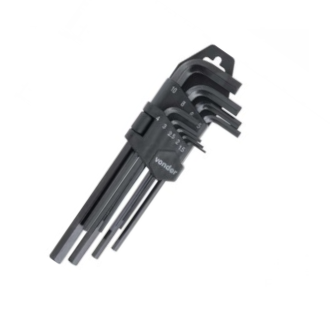 Jogo de Chaves Allen Hexagonais 1.5 a 10mm 9 Peças 3573001510 VONDER-c8122624-49fb-4e17-877b-7b974836a2c8