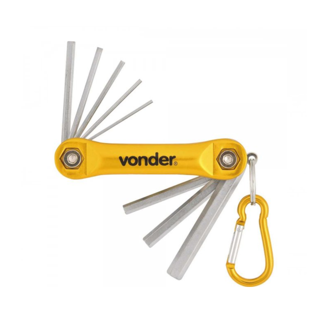 Jogo de Chaves Allen Hexagonais Suporte 1.5 a 8.0mm 8 Peças 3573150080 VONDER-561c45d0-059c-4f29-a31f-f16d67333c5e