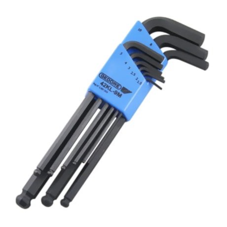 Jogo de Chaves Allen Hexagonal Abaulada de 1.5mm a 10mm Tipo L com 9 Peças 42KL-9M GEDORE-22feea73-8c14-4a55-b7a2-5381c1fce1e0