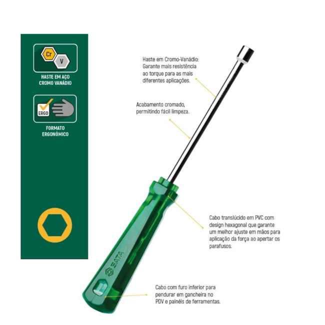 Jogo de Chaves Canhão 4 a 13mm com 10 Peças ST08046L SATA-c8485239-f539-42f0-96df-ee427b8a1c24