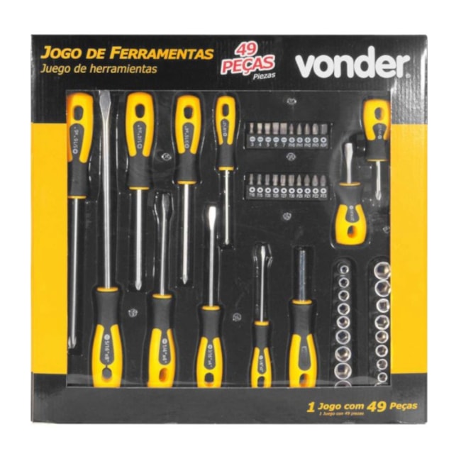 Jogo de Chaves com 49 Peças Fenda / Phillips / Hexalobular / Bits 3072049000 VONDER-6cf27e44-4e52-48c0-9cd0-9937c9ca7f68
