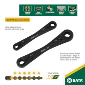 Jogo de Chaves com Catraca Quadbox X6 Reta com 2 Peças ST09059G SATA