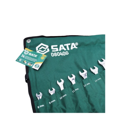 Jogo de Chaves Combinada Angulada 45º 8 a 24mm com 14 Peças ST08040G SATA-16f885bd-0a36-4b65-8b29-60b46e257a2d