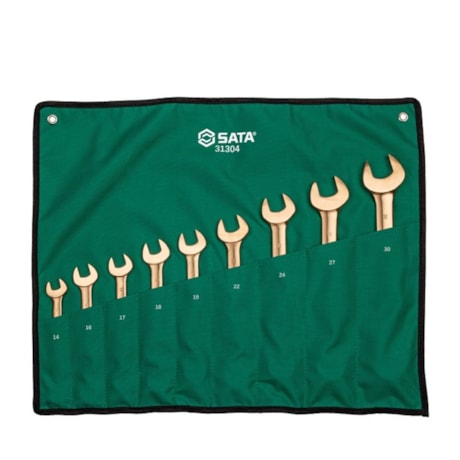 Jogo de Chaves Combinada Cobre-Berílio 14 a 30mm Antifaíscante com 9 Peças ST31304 SATA-20892127-b88b-4018-8975-75d7c0b44f6e