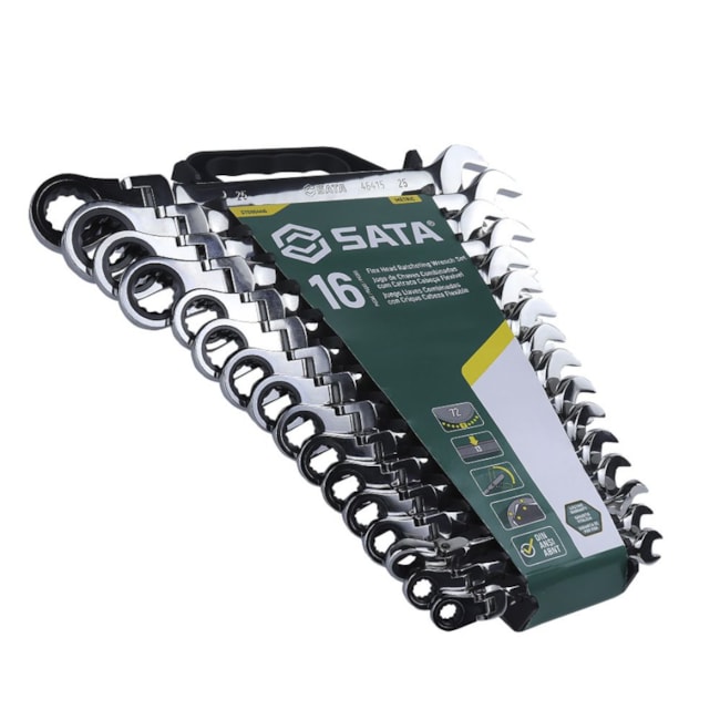 Jogo de Chaves Combinada com Catraca Flexível de 8 a 25mm com 16 Peças ST09044G SATA-54d31c5a-aef1-4b79-8320-fffb5c46c738
