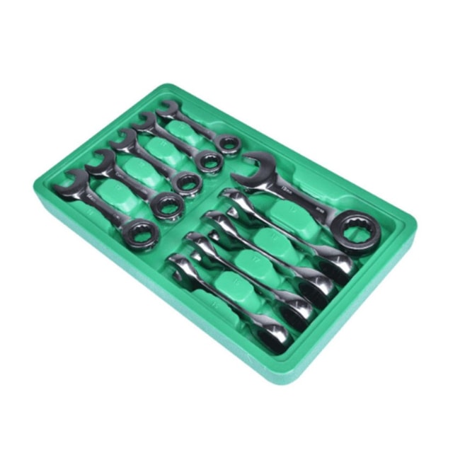 Jogo de Chaves Combinada Curta com Catraca 10 a 19mm com 10 Peças ST09025G SATA-a57f97ab-d3ee-48b8-a822-1f8aeae33adb