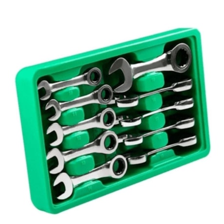 Jogo de Chaves Combinada Curta com Catraca 10 a 19mm com 10 Peças ST09025G SATA-0c6ec2dd-425a-4b6d-a629-c4e36a824500