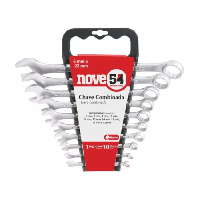 Jogo de Chaves Combinada de 6 à 22 mm 10 Peças 3603062200 NOVE54-91d886f3-34fd-4b1b-8de9-eda6f0ed25f3