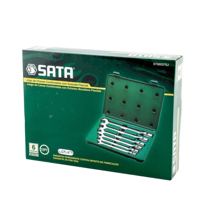 Jogo de Chaves Combinada / Soquete Flexível 10 a 19mm com 6 Peças ST09037SJ SATA-3297fddb-edb2-47ba-b552-5d4d214bd94c