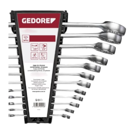 Jogo de Chaves Combinadas 10mm a 32mm com 12 Peças R09105012 GEDORE RED-3e329613-9ddc-4f0f-8d9e-0461554bdc22