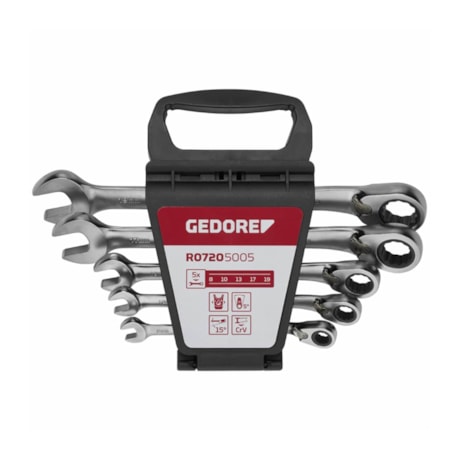Jogo de Chaves Combinadas 8-19mm com Catraca Reversível 5 Peças R07205005 GEDORE RED-97eb5c4c-220e-409f-a498-31c752bfff17