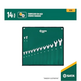 Jogo de Chaves Combinadas 8 a 24mm 14 Peças ST09026G SATA