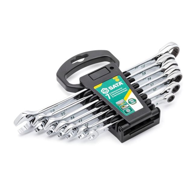 Jogo de Chaves Combinadas 8MM A 18MM com Catraca 120XP com 7 peças ST08043U SATA-af1f3cdd-ba43-4317-989c-1198b8f745fd