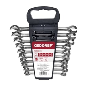 Jogo de Chaves Combinadas Abertas 10-19mm com Catraca 10 Peças R05905010 GEDORE RED