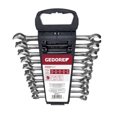 Jogo de Chaves Combinadas Abertas 10-19mm com Catraca 10 Peças R05905010 GEDORE RED-a1a916fc-effd-4063-a228-caec8327f9c2