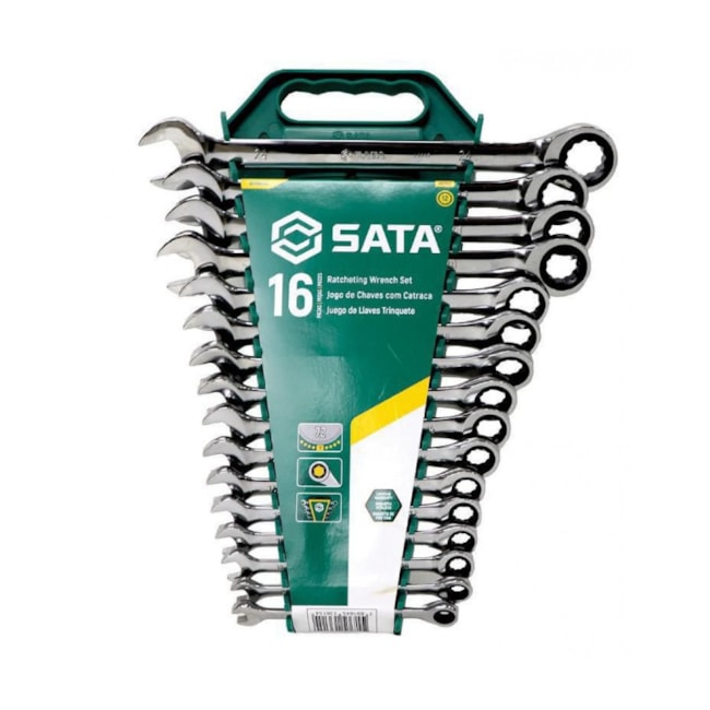 Jogo de Chaves Combinadas com Catraca 8 a 24mm 16 Peças ST08034L SATA-88dd71f5-7eb5-42dc-b1da-ff66db6e3614