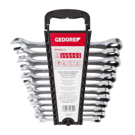 Jogo de Chaves Combinadas com Catraca 8mm a 19mm 12 Peças R07105012 GEDORE RED-bfc4bb08-1056-47c1-8cb9-f8fb71fa77d5