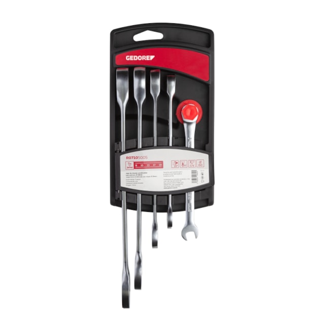 Jogo de Chaves Combinadas com Catraca 8mm a 19mm 5 Peças R07105005 GEDORE RED-06727fb6-8664-4e9b-bb76-3bc38694135f