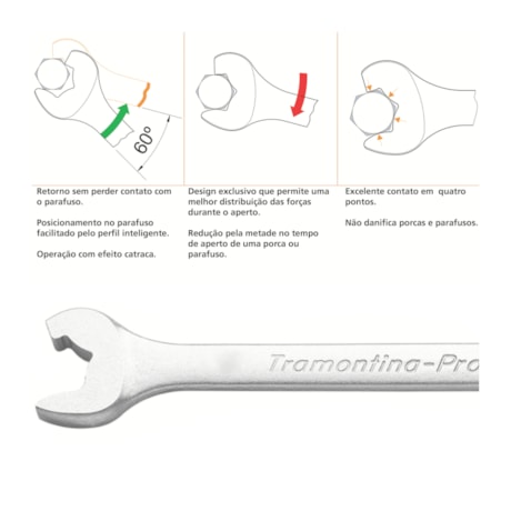 Jogo de Chaves Combinadas com Catraca 8MM A 24MM 13 Peças 44681/213 TRAMONTINA PRO-85829427-361a-4912-93f0-4244aaf5a002