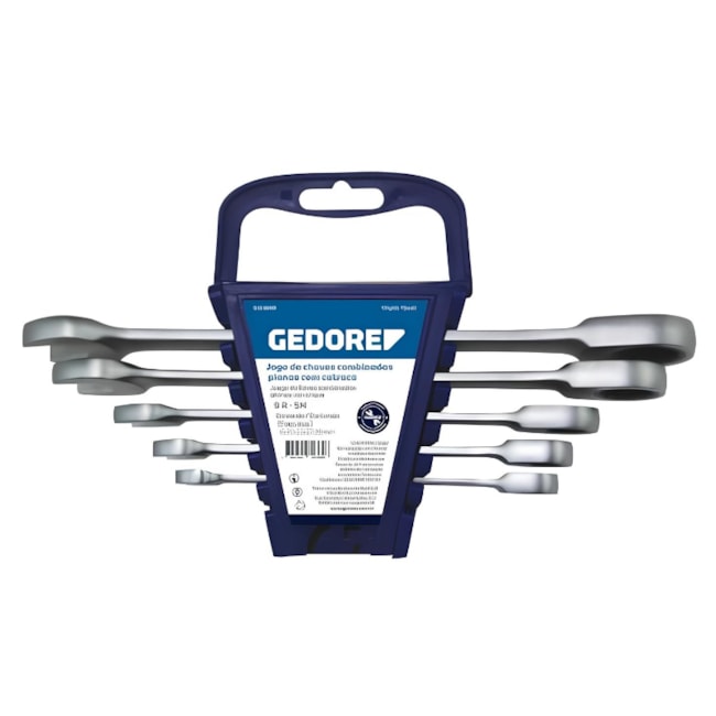 Jogo de Chaves Combinadas com Catraca Plana 8 a 19mm 5 Peças 031369 GEDORE-c5441718-2939-4edd-a3ec-7879ffd68260