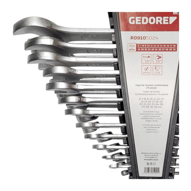 Jogo de Chaves Combinadas de 6 a 32mm com 24 Peças R09105024 GEDORE RED-852d6dc2-4e0d-4163-8cd1-a7fdc0566a11