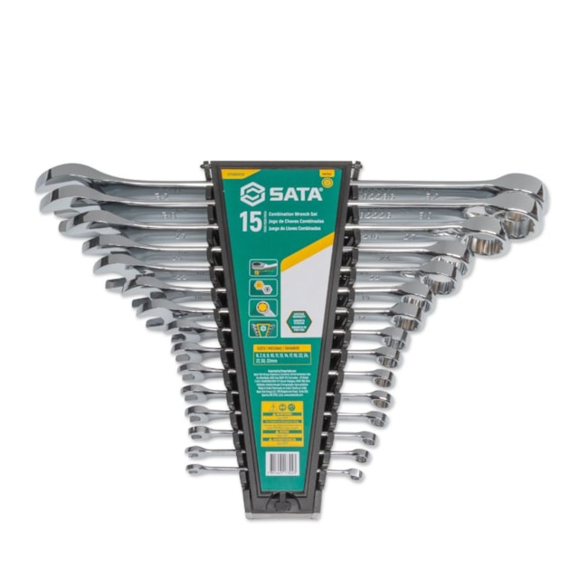Jogo de Chaves Combinadas de 6 a 32mm Reta com 15 Peças ST08002G SATA-3943c42f-ac24-479a-bf2a-e117935c0896